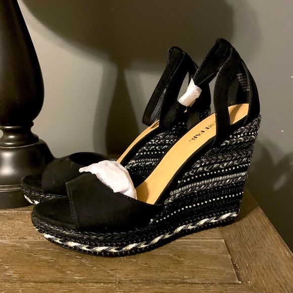 JustFab Shoes - 3 for $25 - NWB boho jeweled strappy wedges open toe
